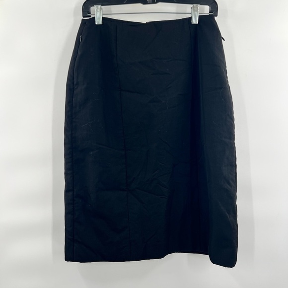 DKNY black pencil skirt size 8 wool blend heavy duty - Picture 6 of 8